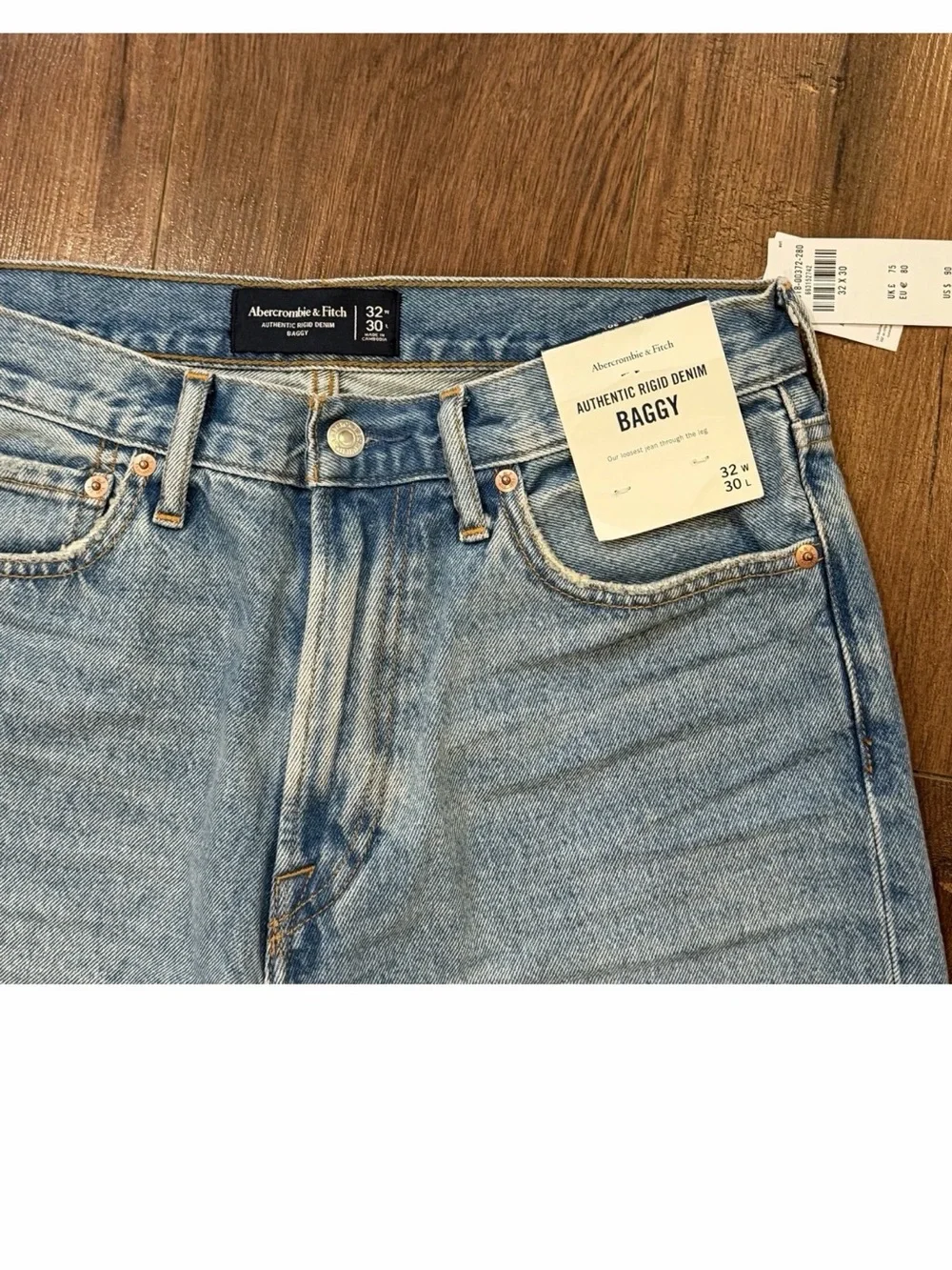 Abercrombie & Fitch Men's Authentic Rigid Denim Baggy Jeans NWT 32x30
